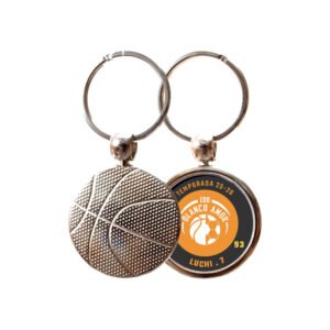 Llavero Metálico Balón Basket - Blanco Amor