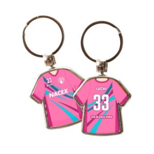 Llavero Camiseta Fútbol Personalizado Rosa - Blanco Amor