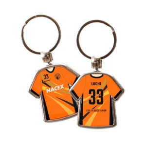 Llavero Camiseta Fútbol Personalizado Naranja- Blanco Amor