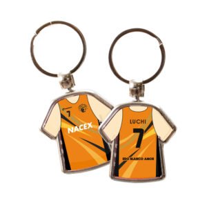 Llavero Camiseta Basket Personalizada Naranja - Blanco Amor