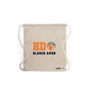 Mochila de Tela Modelo Iniciales Personalizada  - Blanco Amor