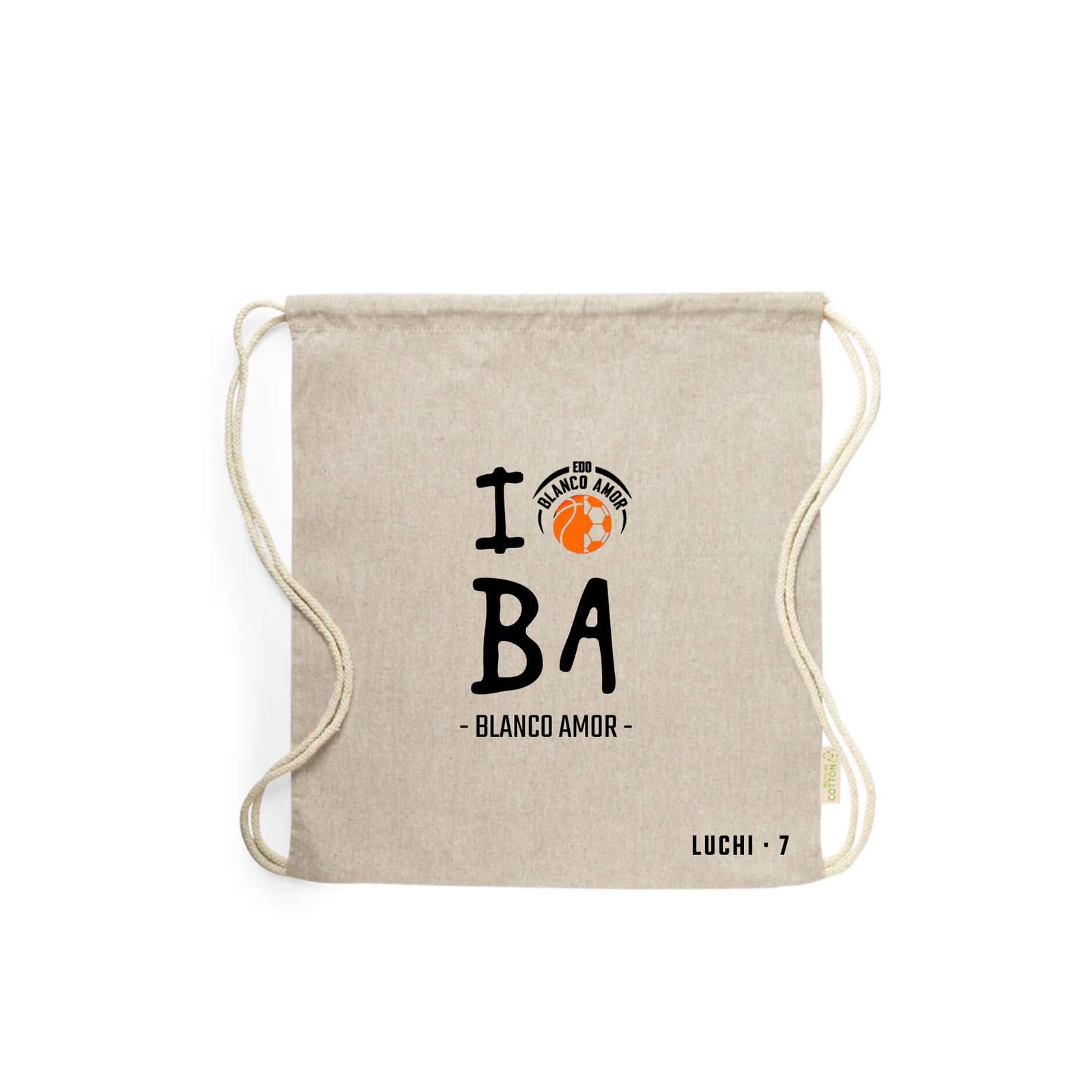 Mochila de Tela Modelo "LOVE" Personalizada - Blanco Amor